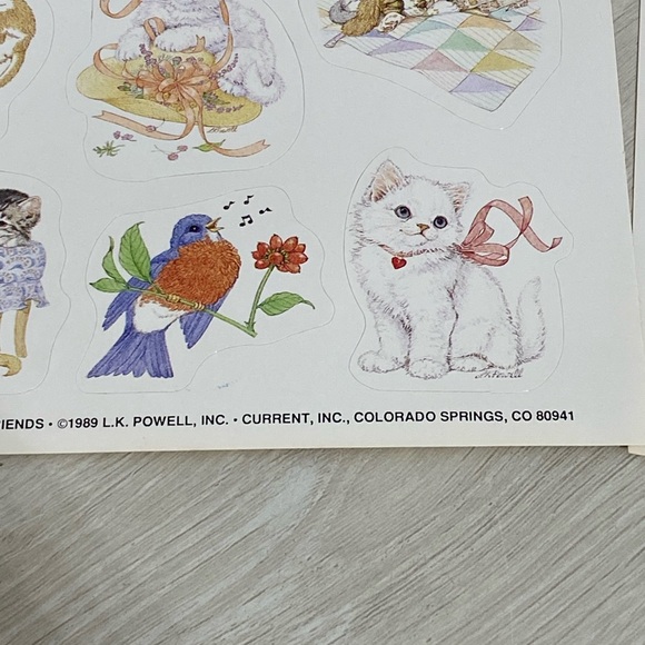 Set of Three (3) Full Sheets of 1989 FURRY FRIENDS Current Inc Stickers Good - Picture 5 of 5